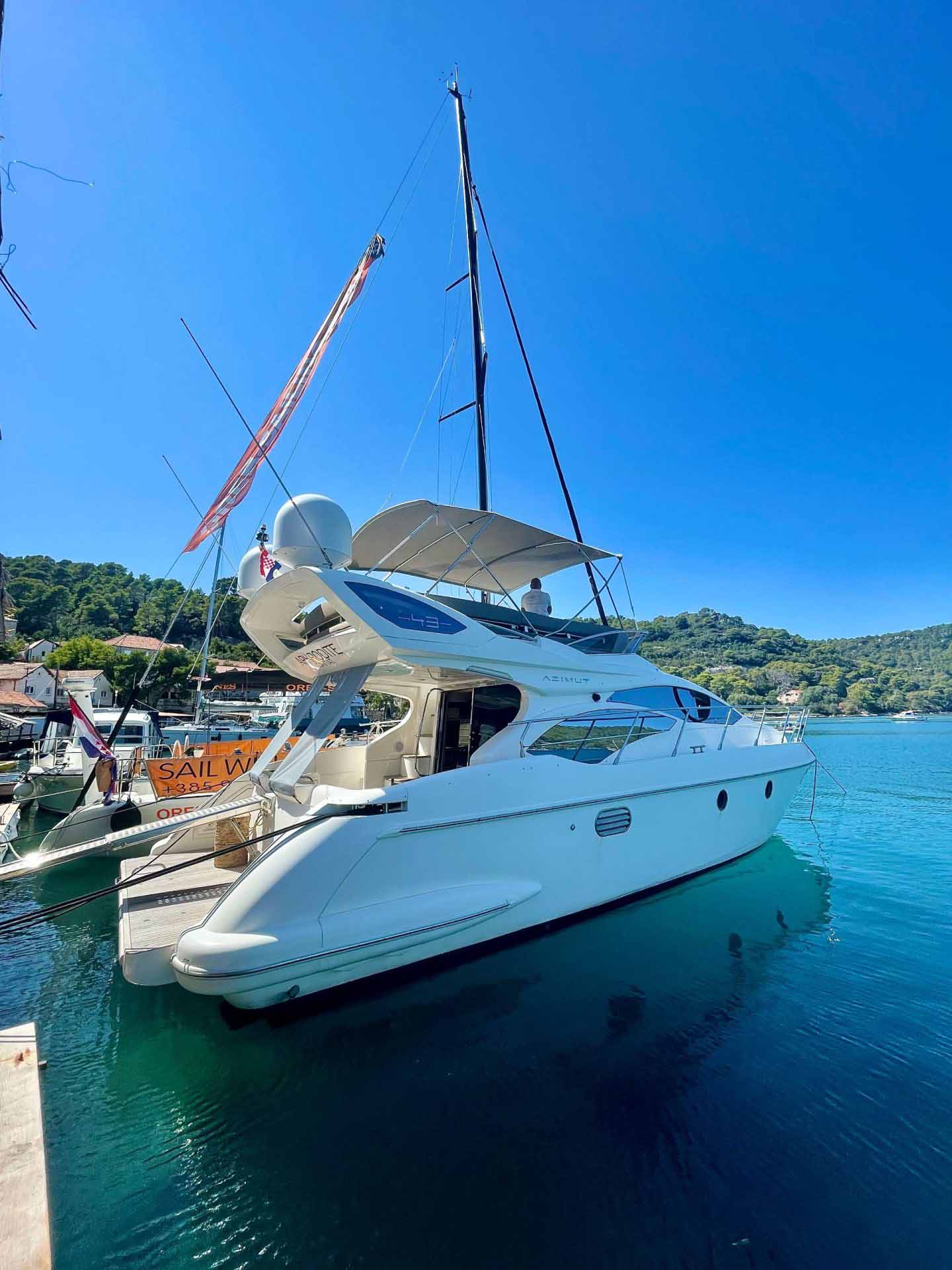 Guests on the bow of a private boat