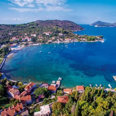 Elaphiti Islands cove from above